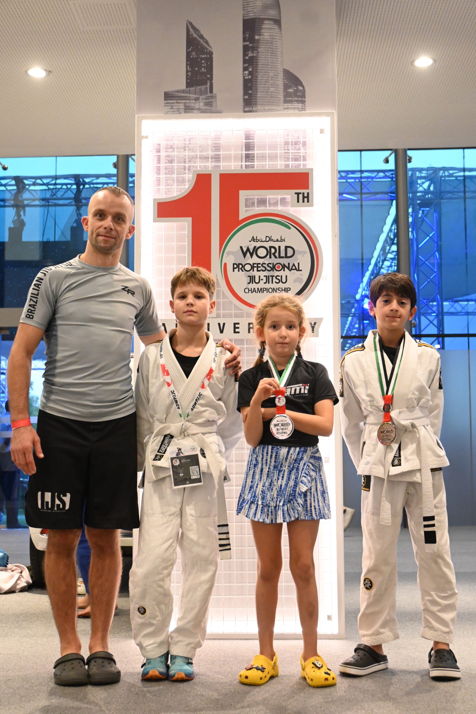 Coach with team at Abu Dhabi World Pro Jiu-Jitsu Championship